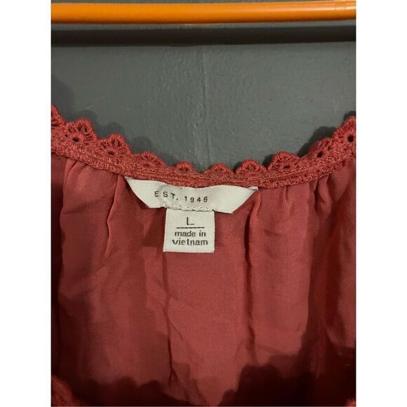 Cato Est 1946 Peach Lace Cold Shoulder Top Size Large - Picture 3 of 5